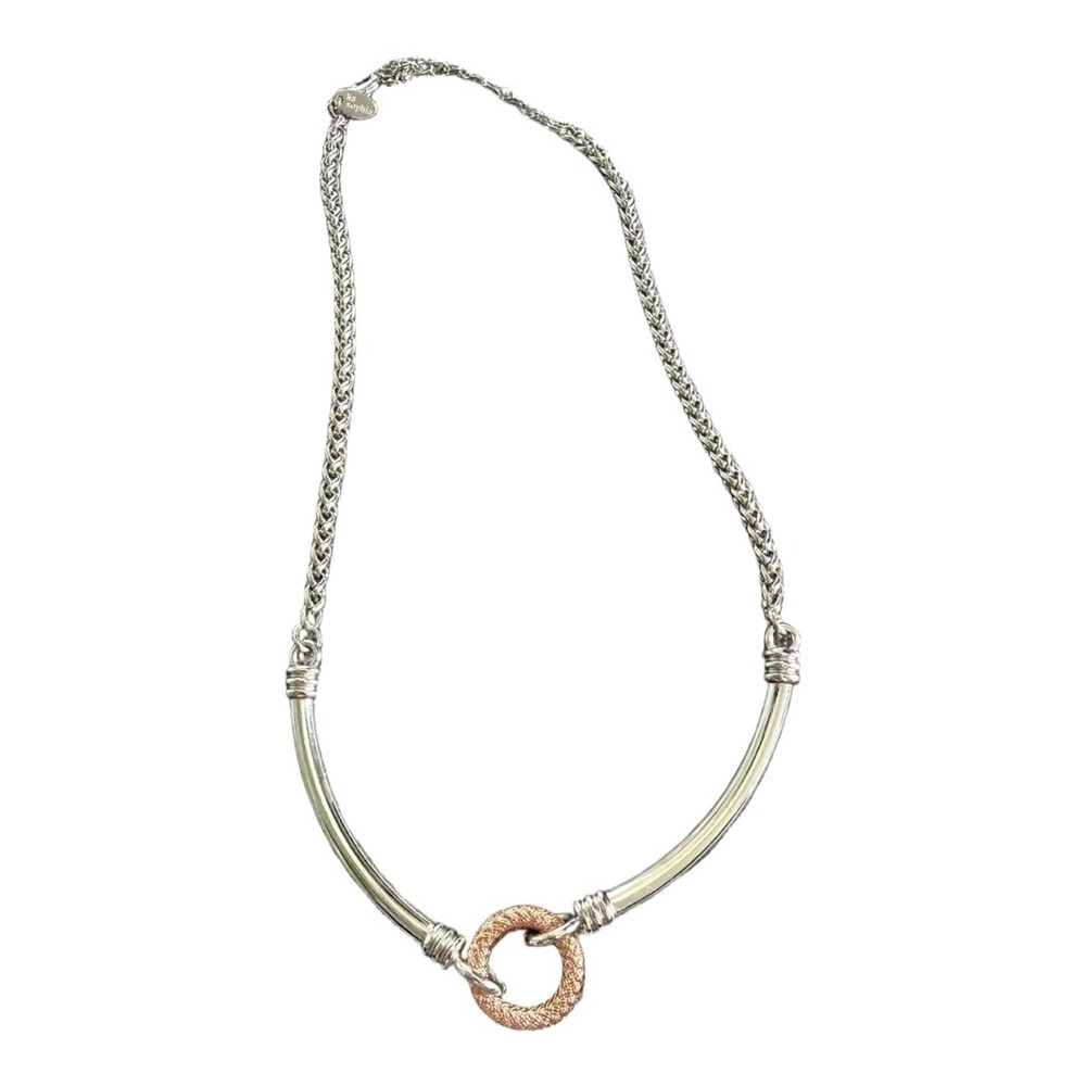 Lia Sophia Hutton necklace with a copper-colored ring and a silver-tone chain